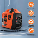 AIVOLT Inverter Stromerzeuger 1400 Watt Stromgenerator Notstromaggregat Benzin leise Stromaggregat für Campen, Festivals, und Hausgebrauch mit 2 USB, 12V DC Steckdosen und 230 V Steckdosen