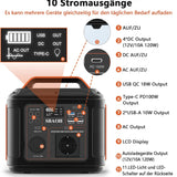 Tragbares Power Station 300W, SBAOH 296Wh Generator Schnellladung-230V AC Steckdosen/DC Ports und LED Taschenlampe,Mobile stromgenerator für Reise/Camping/Outdoor